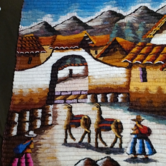 🦙Peruvian Folk Art Wool Handcrafted🦙🦙36"×36" Tapestry,Aspenandes Wall Decor. - Picture 4 of 16